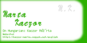 marta kaczor business card